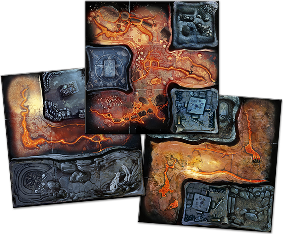 Massive Darkness: A Quest of Crystal & Lava tiles