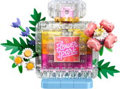 Flacon de parfum au décor floral