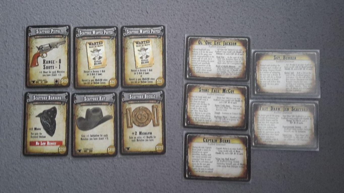 Shadows of Brimstone: The Scafford Gang Deluxe Enemy Pack kaarten