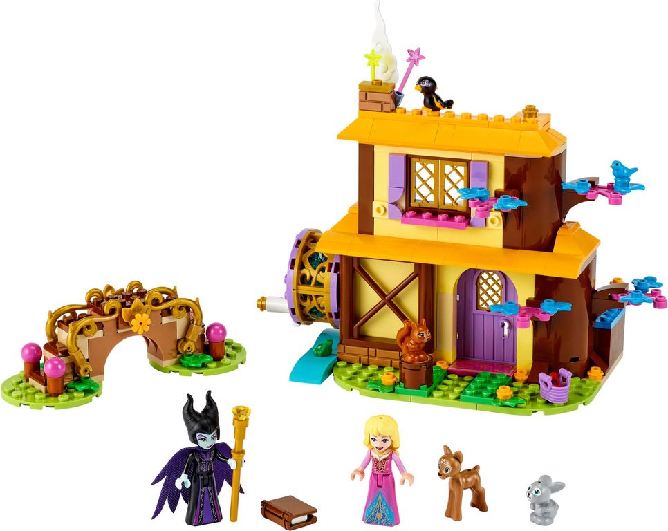 LEGO® Disney Aurora's Forest Cottage components