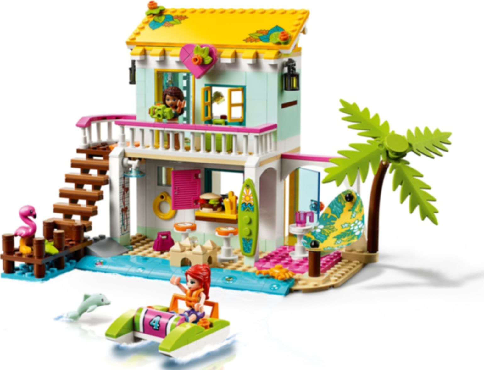 LEGO® Friends Strandhaus mit Tretboot spielablauf