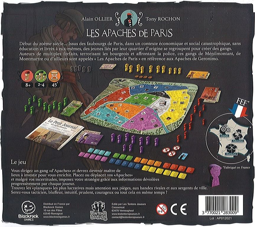 Les Apaches de Paris parte posterior de la caja