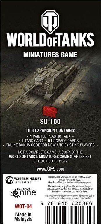 World of Tanks Miniatures Game: Soviet – SU-100 parte posterior de la caja