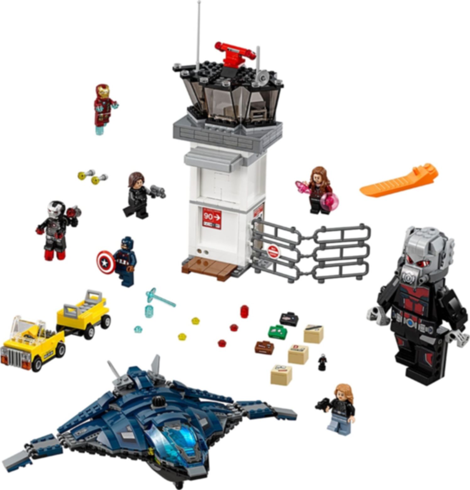 LEGO® Marvel Super Hero Vliegveldduel componenten