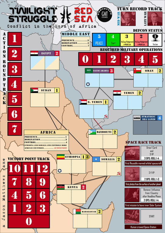 Twilight Struggle: Red Sea – Conflict in the Horn of Africa tavolo da gioco