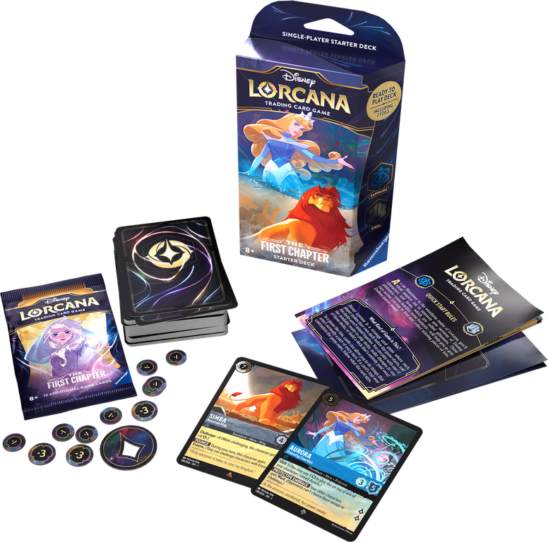 Disney Lorcana TCG - The First Chapter Starter Deck - Prinses Aurora & Simba composants