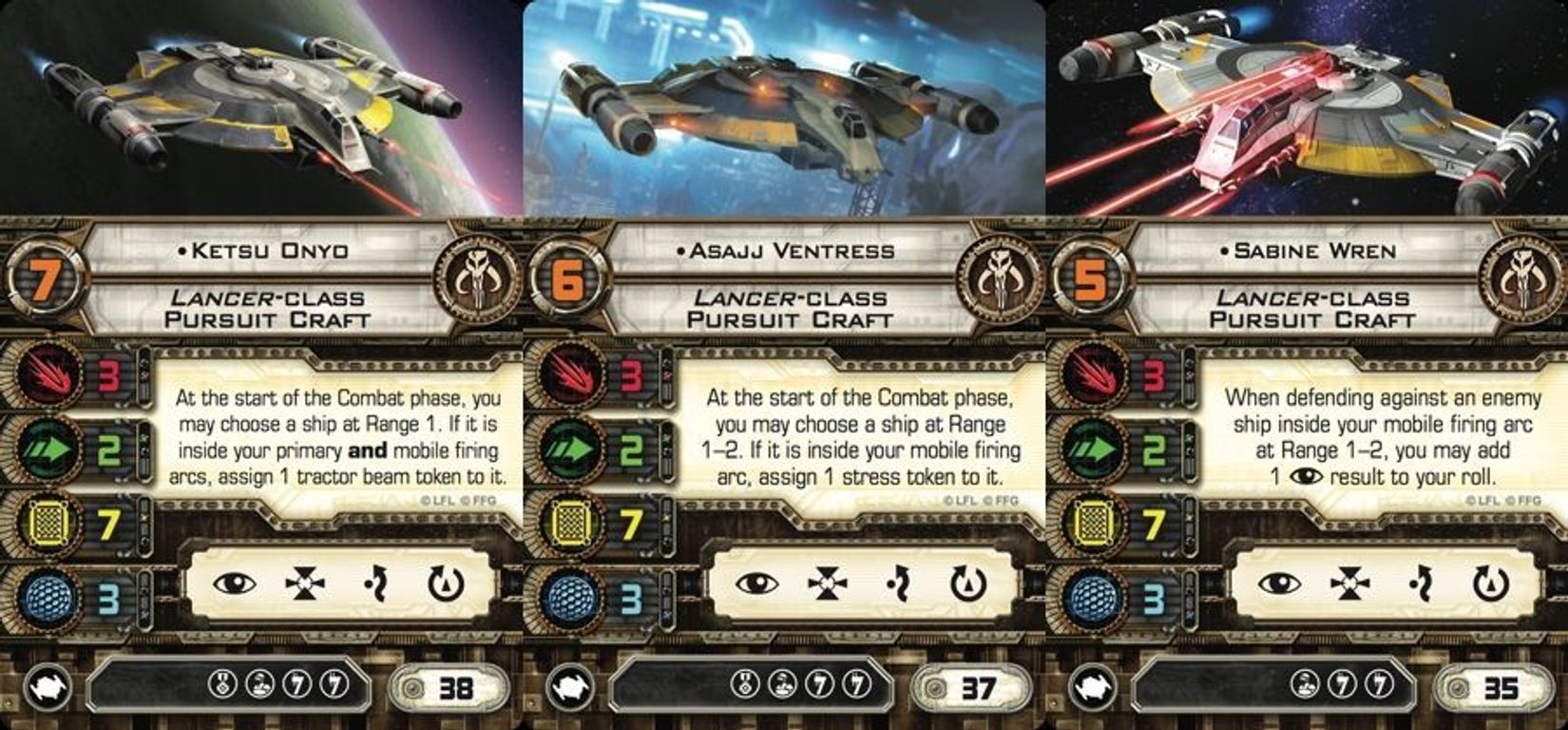 Star Wars: X-Wing Miniatures Game - Shadow Caster Expansion Pack cards
