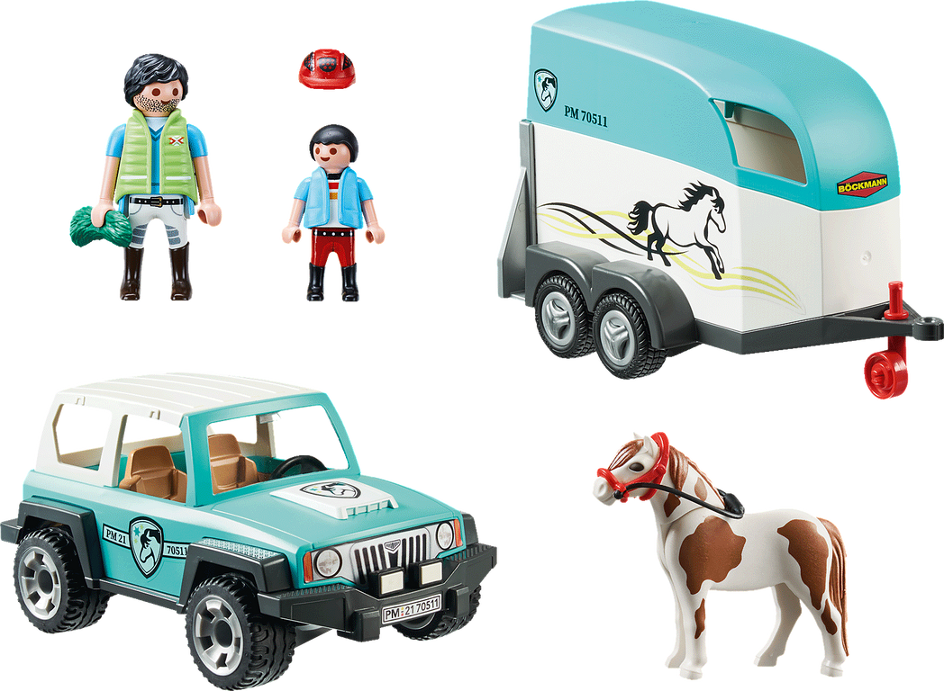 Playmobil® Country Car with Pony Trailer components