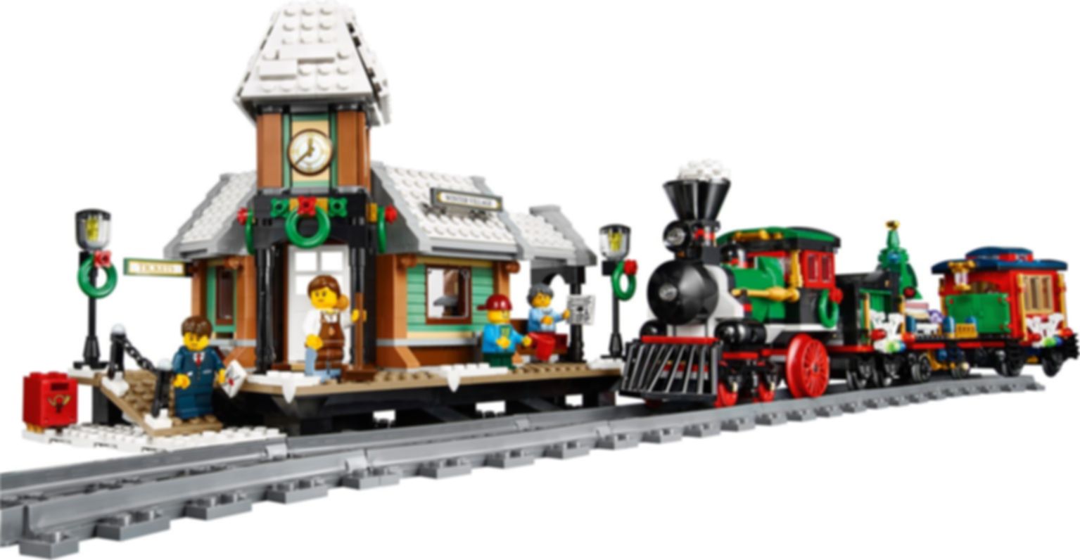 LEGO® Icons Winterlicher Bahnhof komponenten