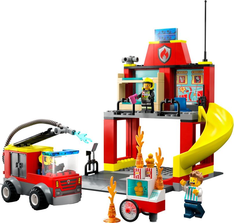 LEGO® City Fire Station and Fire Truck components