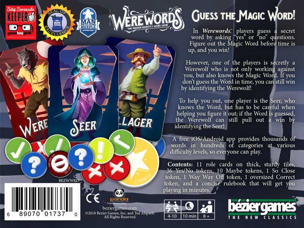 Werewords back of the box