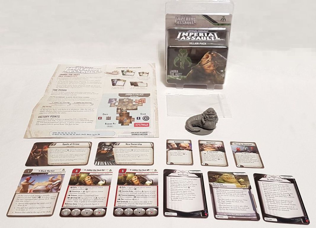 Star Wars: Imperial Assault - Jabba der Hutt (Niederträchtiger Gangster) Schurken-Pack komponenten