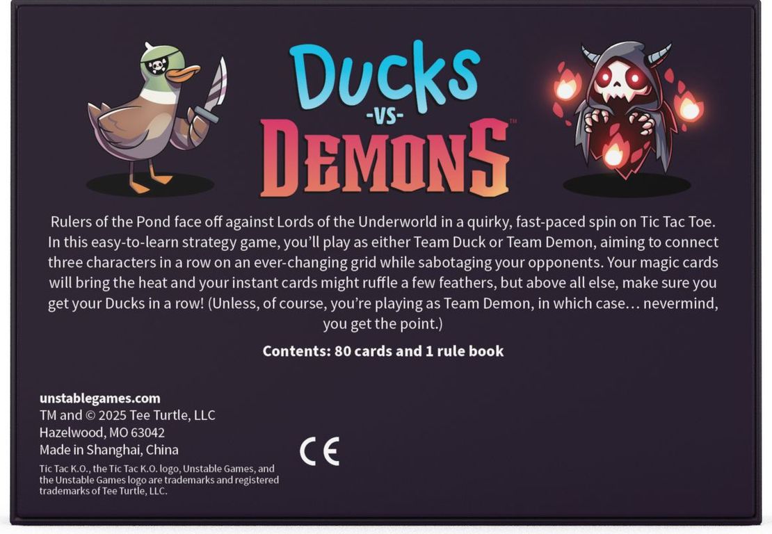 Ducks Vs Demons back of the box