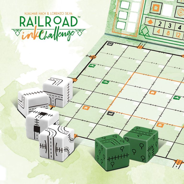 Railroad Ink Challenge: Lush Green Edition dice