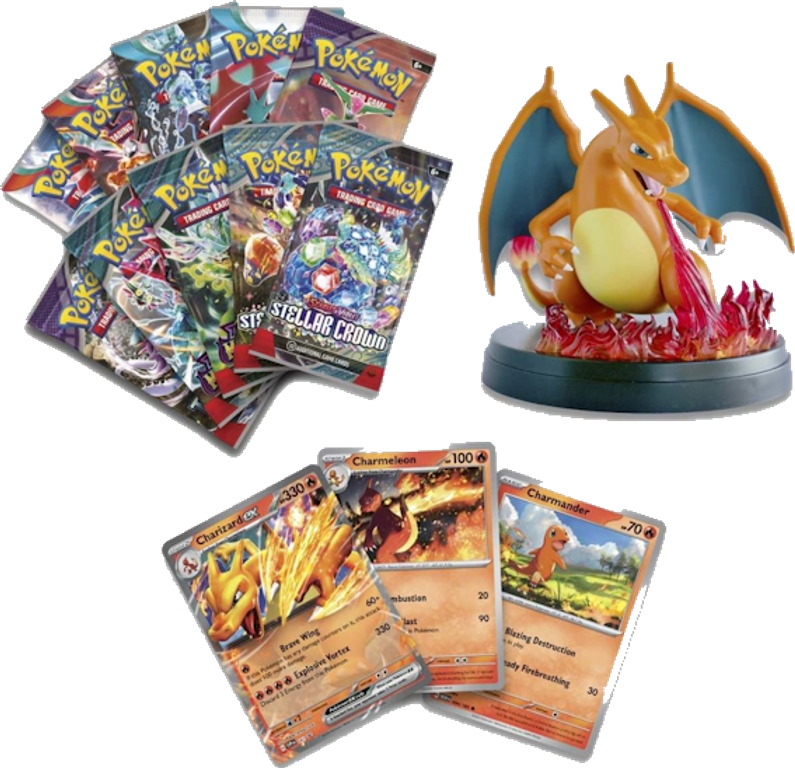 Coffret Dracaufeu Ex Super Premium Collection / Carte Pokemon composants