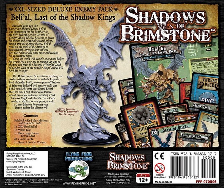 Shadows of Brimstone: Beli'al, Last of the Shadow Kings XXL Enemy dos de la boîte