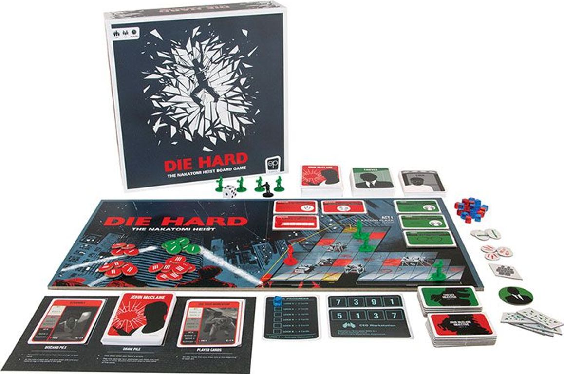 Die Hard: The Nakatomi Heist Board Game components