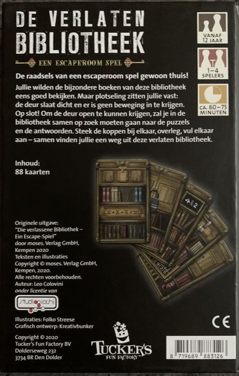 De Verlaten Bibliotheek achterkant van de doos