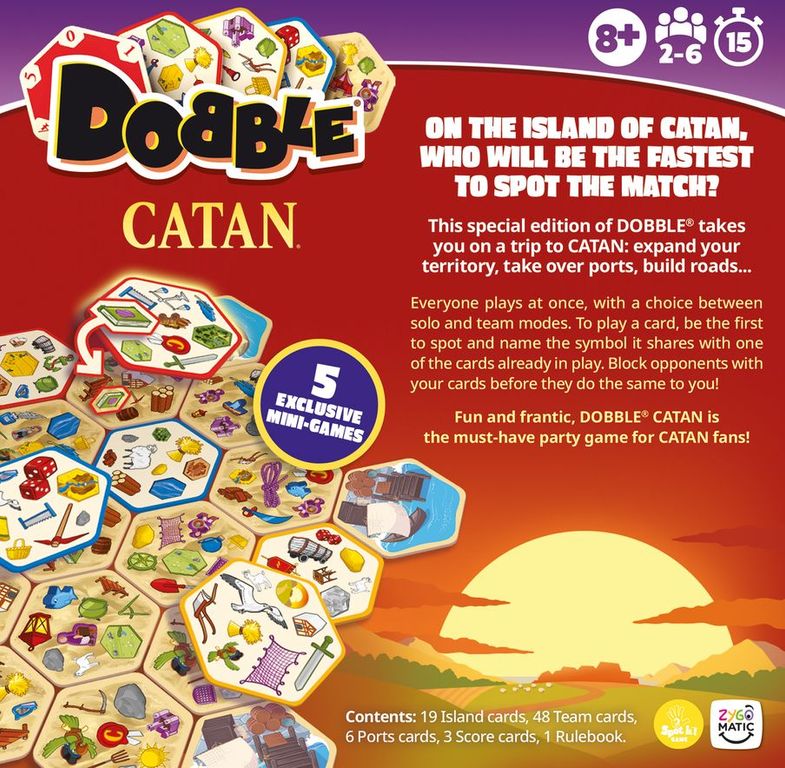 Dobble CATAN rückseite der box