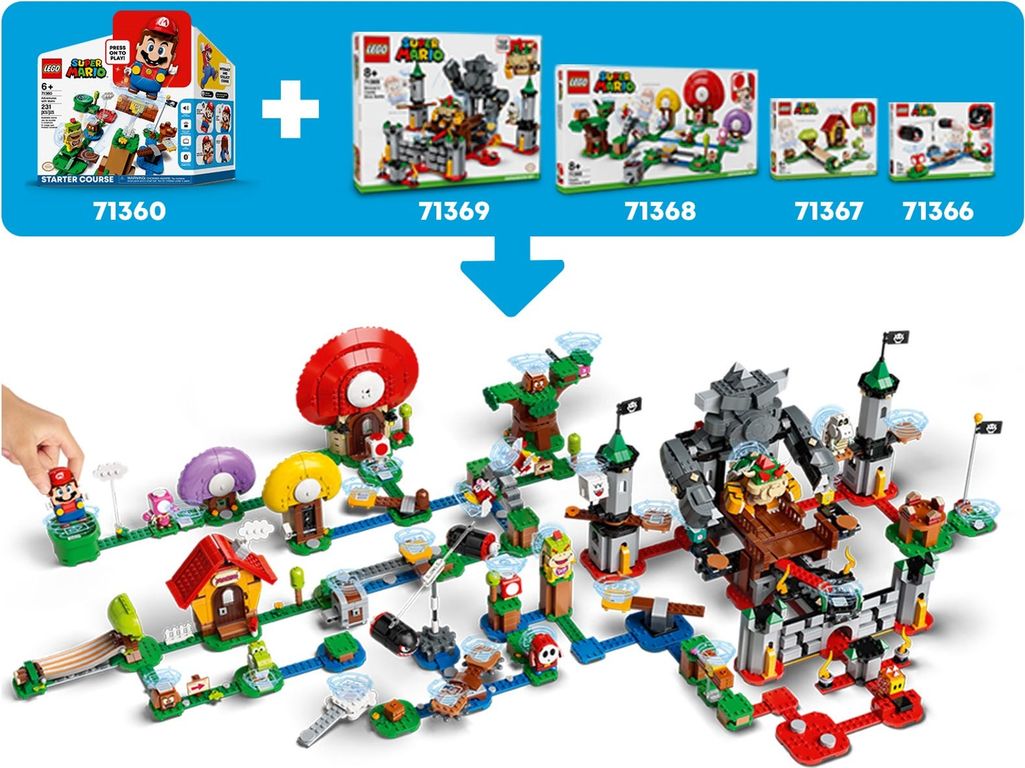 LEGO® Super Mario™ Mario’s House & Yoshi Expansion Set components