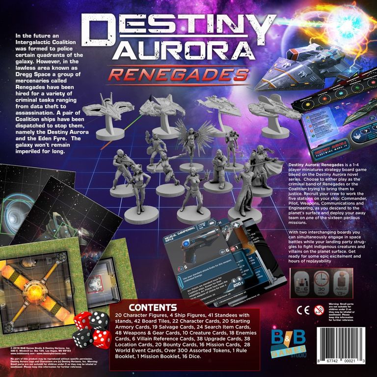 Destiny Aurora: Renegades parte posterior de la caja