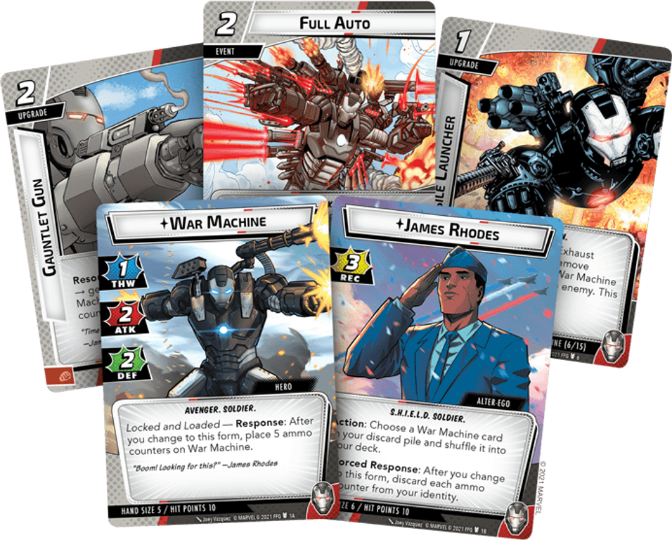 Marvel Champions: The Card Game – War Machine Hero Pack cards