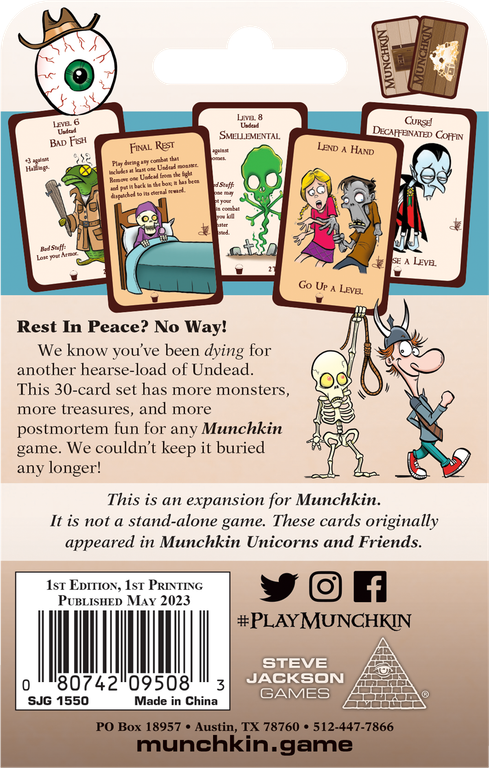 Munchkin Deathly Pail back of the box