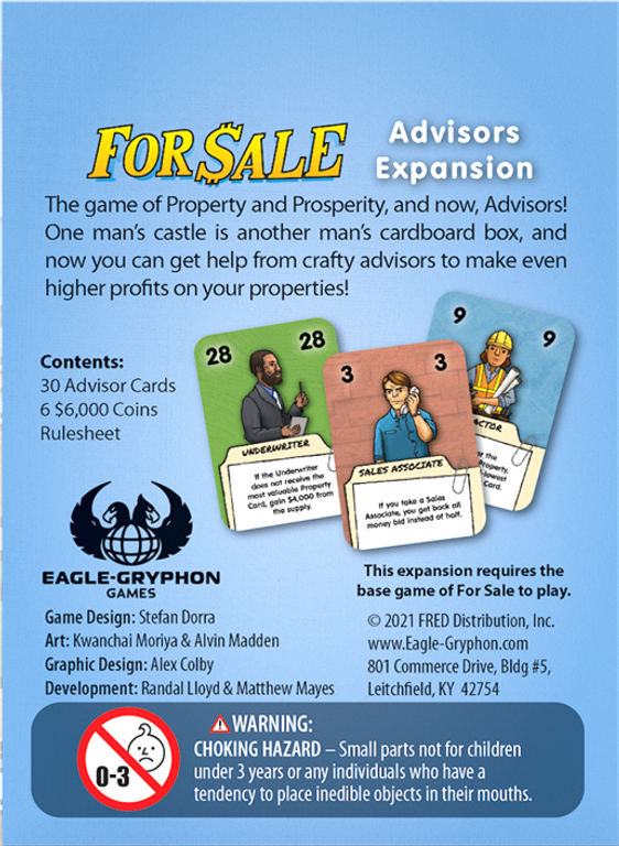 For Sale: Advisors torna a scatola