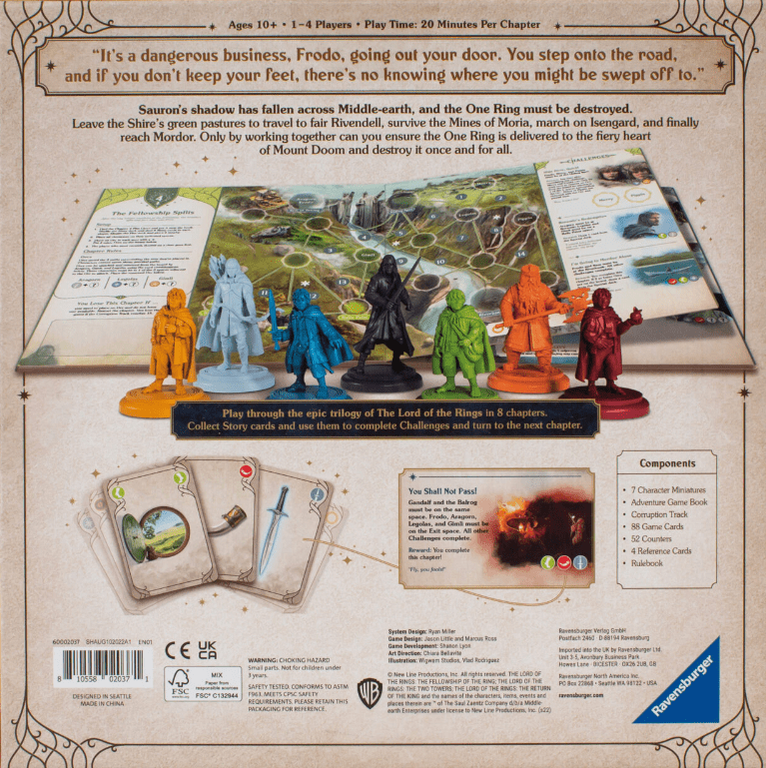 The Lord of the Rings Adventure Book Game achterkant van de doos