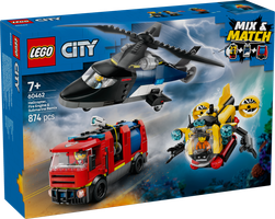 LEGO® City Helicopter, Fire Truck & Submarine Remix