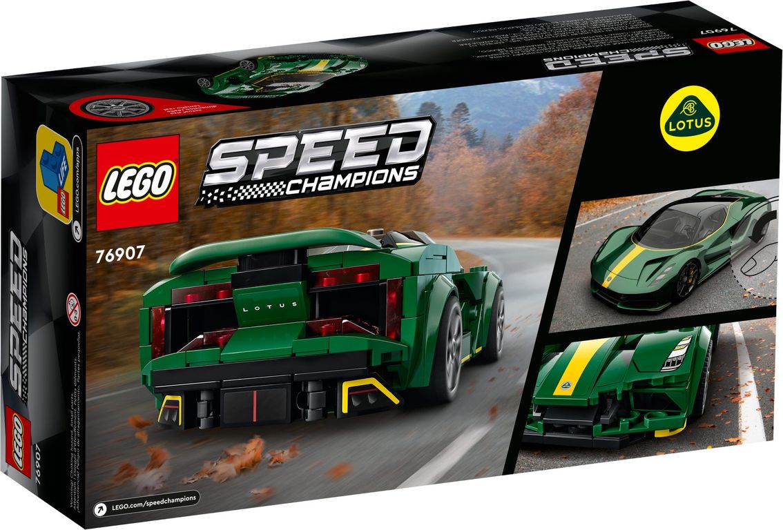 LEGO® Speed Champions Lotus Evija achterkant van de doos