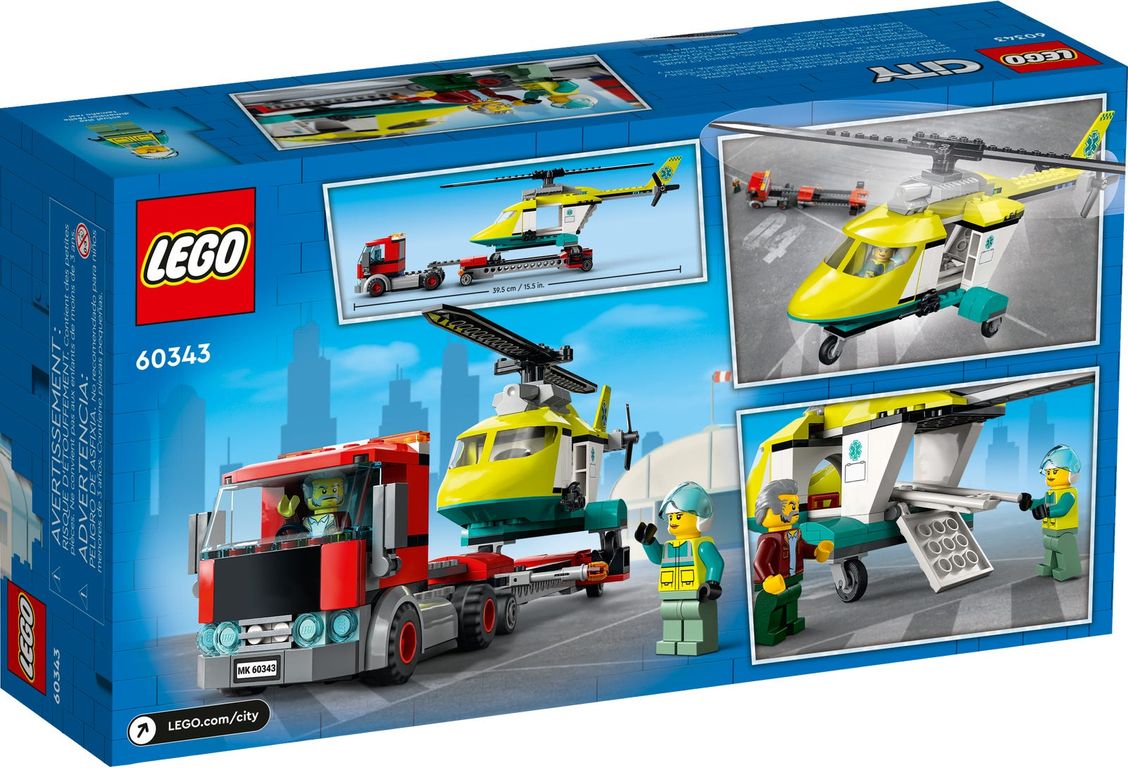 LEGO® City Reddingshelikopter transport achterkant van de doos