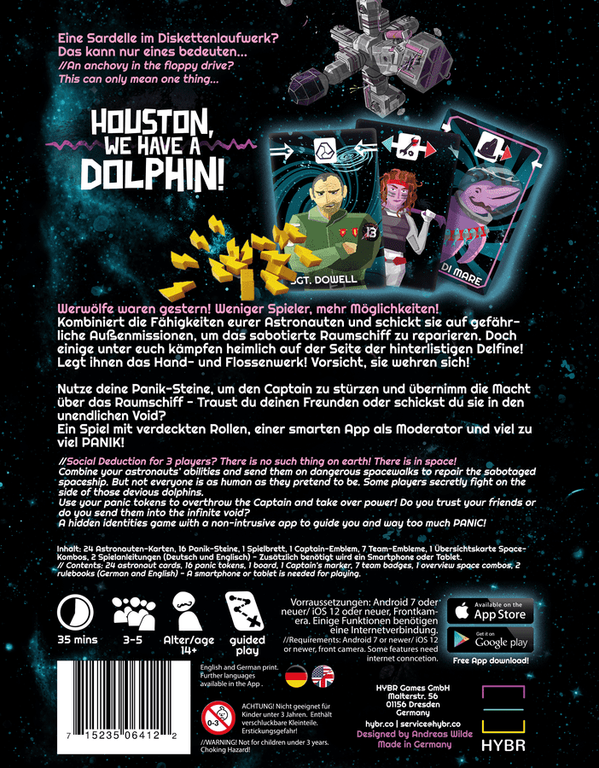 Houston, We Have a Dolphin! back of the box