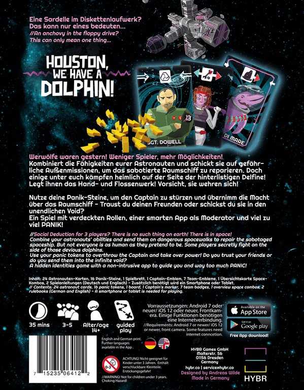 Houston, We Have a Dolphin! achterkant van de doos