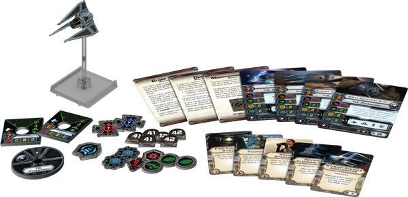 Star Wars: X-Wing Miniatures Game - TIE Phantom Expansion Pack components