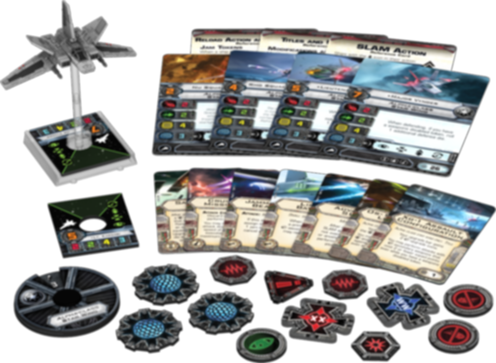 Star Wars: X-Wing Miniatures Game - Alpha-Class Star Wing Expansion Pack components