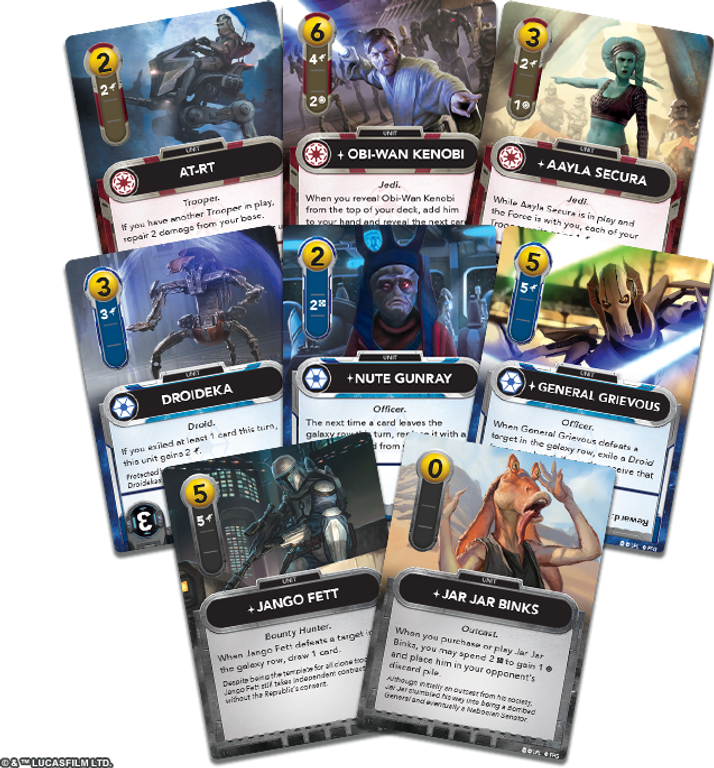 Star Wars: The Deckbuilding Game - Clone Wars Edition cartes