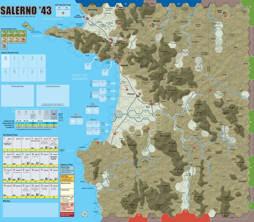 Salerno '43 plateau de jeu