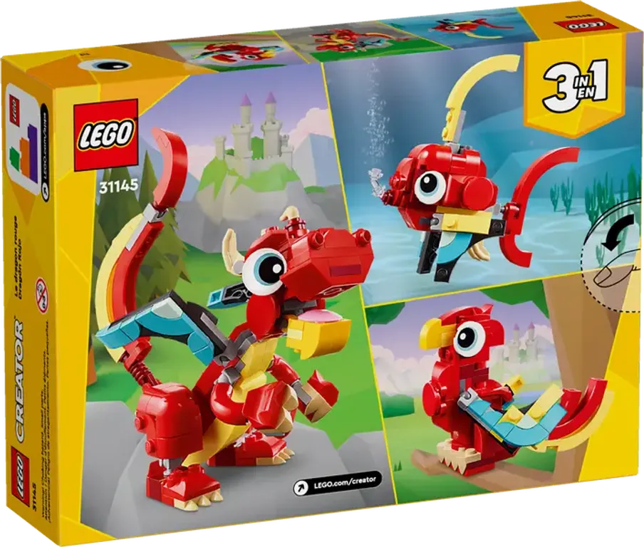 LEGO® Creator Le dragon rouge dos de la boîte