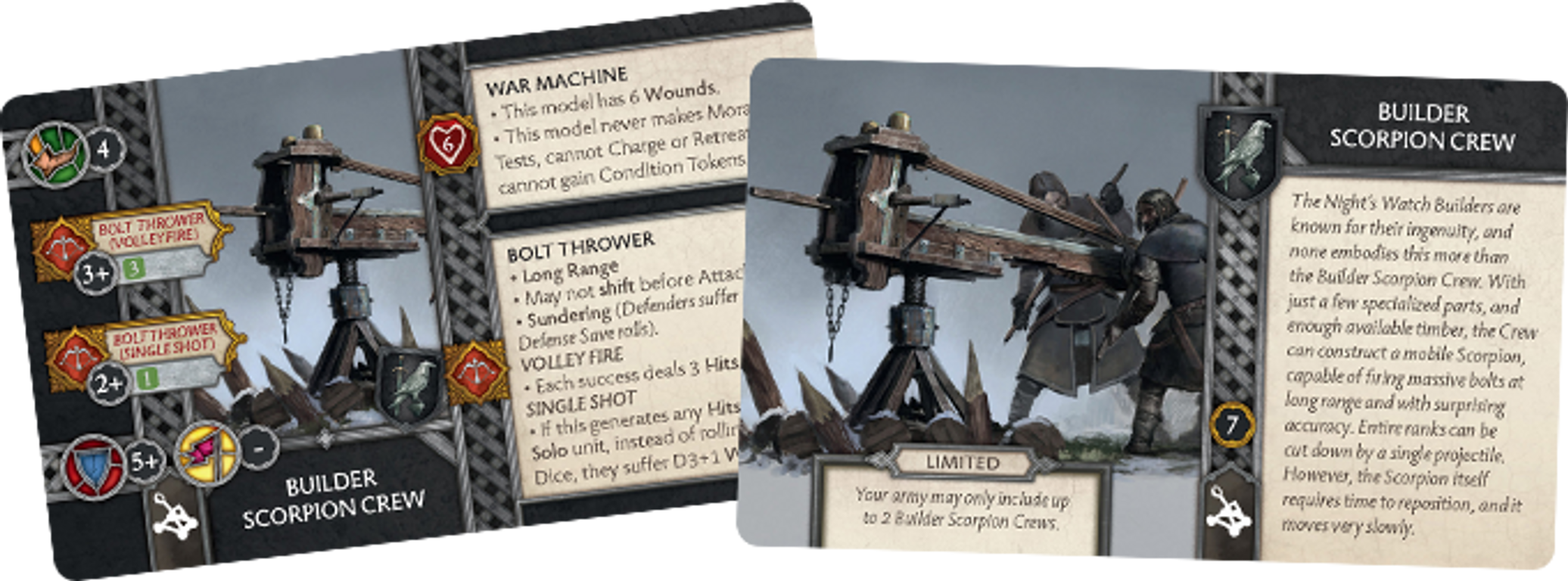 A Song of Ice & Fire: Tabletop Miniatures Game – Builder Scorpion Crew kaarten