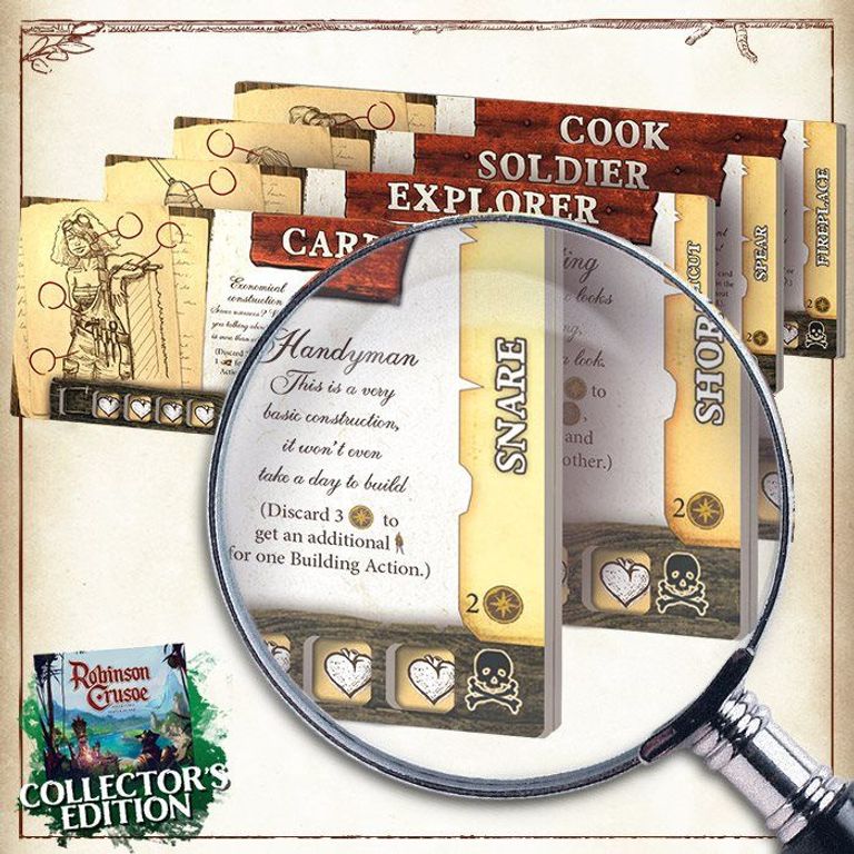 Robinson Crusoe: Adventures on the Cursed Island – Collector's Edition (Gamefound Edition) componenten