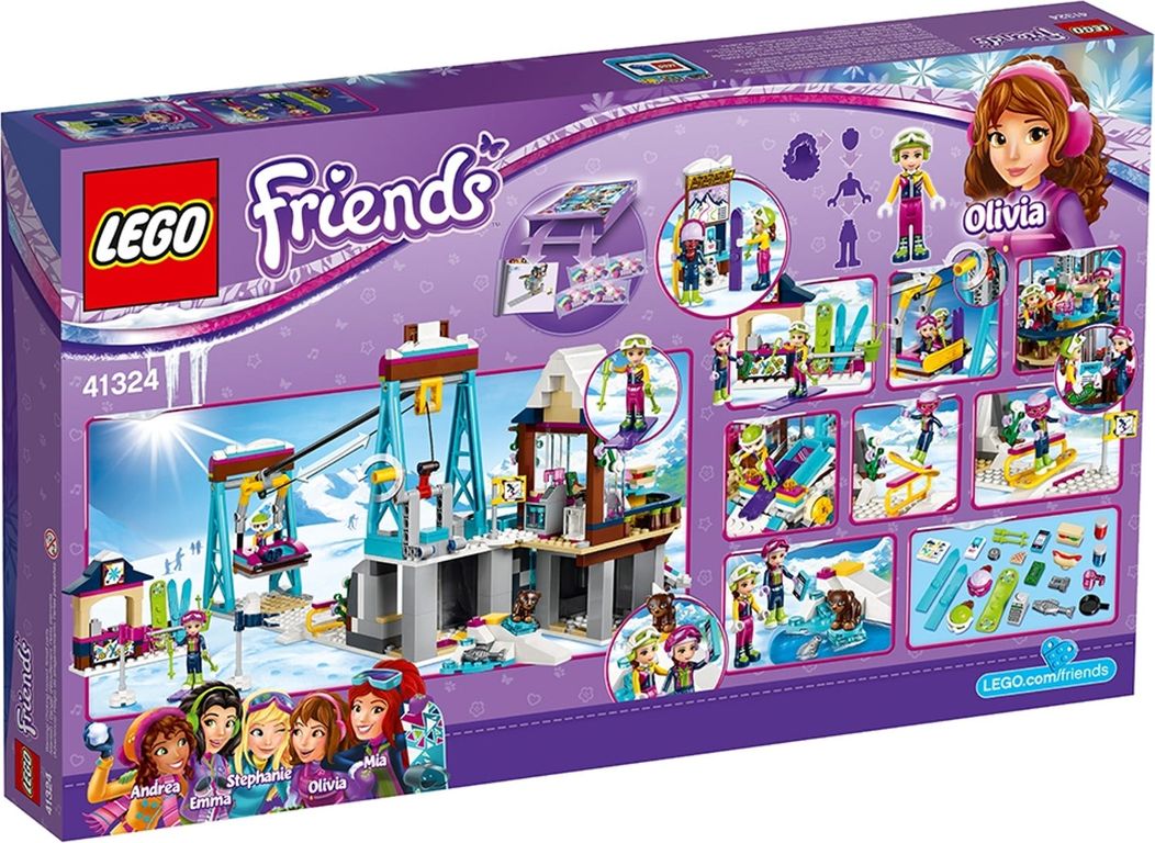 LEGO® Friends Snow Resort Ski Lift back of the box