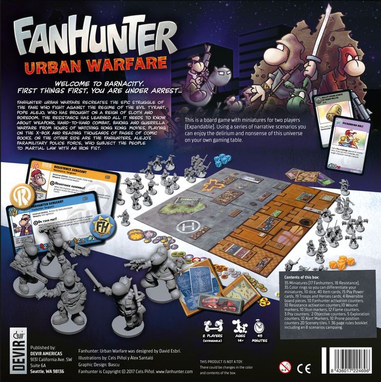 Fanhunter: Urban Warfare parte posterior de la caja