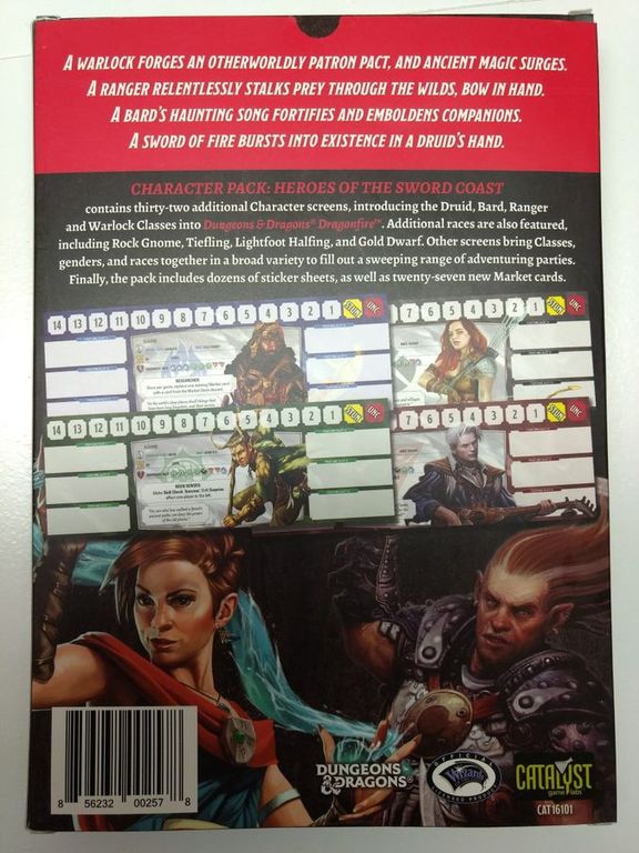 Dragonfire: Character Pack - Heroes of the Sword Coast back of the box