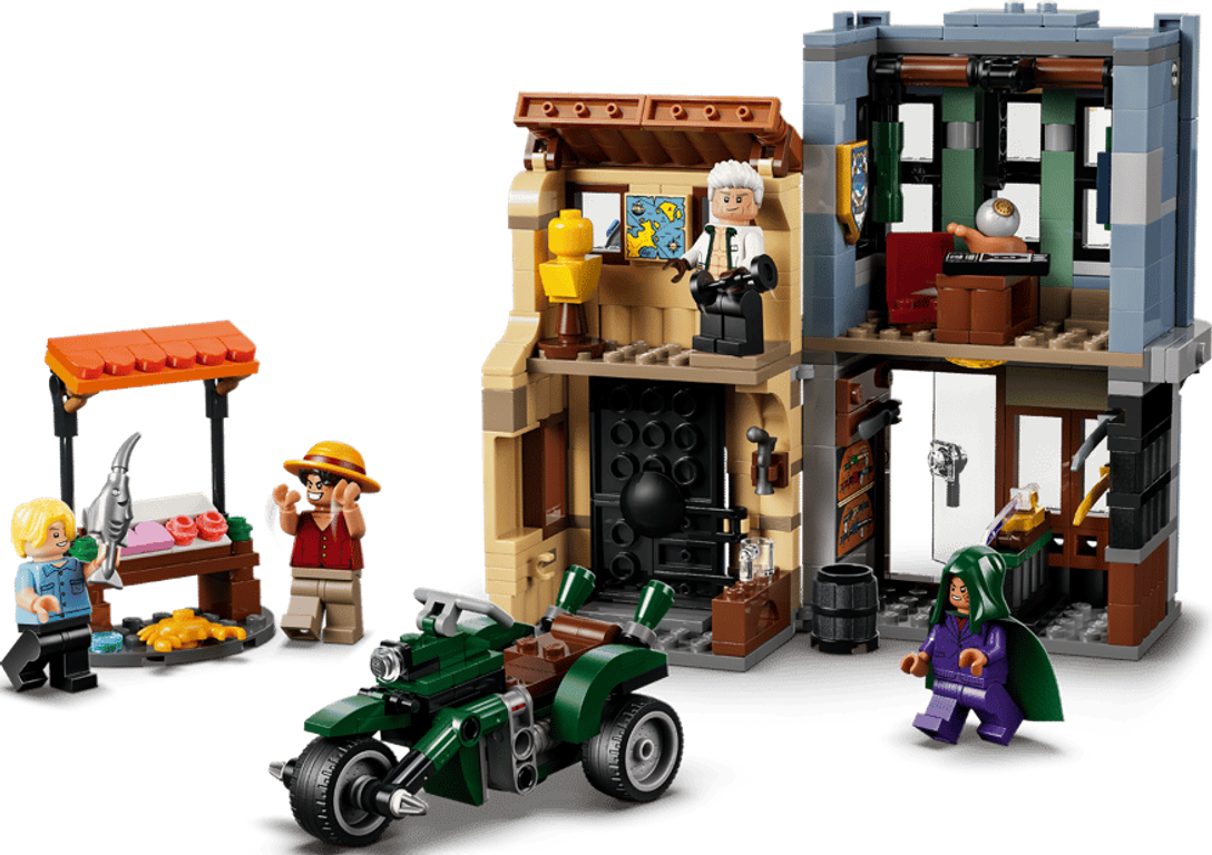 LEGO® One Piece Showdown with Captain Smoker components
