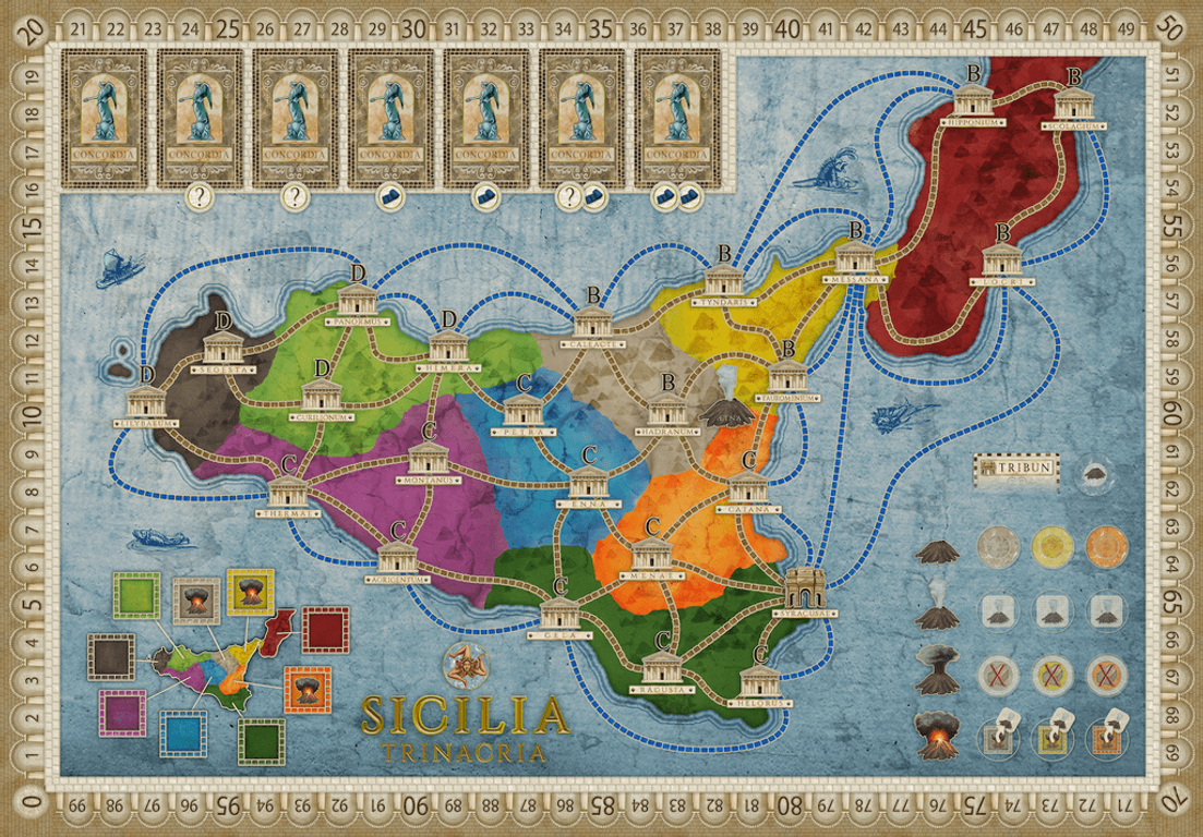 Concordia: Roma / Sicilia game board