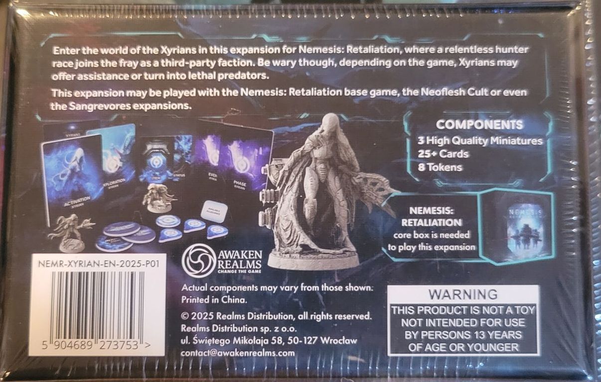 Nemesis: Retaliation – Xyrians Expansion dos de la boîte