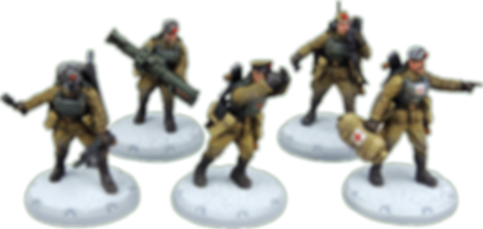 Dust Tactics: Red Guards Command Squad - "Red Command" miniatures