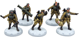 Dust Tactics: Red Guards Command Squad - "Red Command" miniaturas