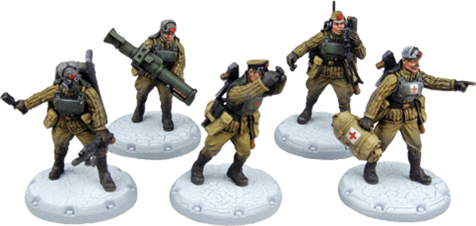 Dust Tactics: Red Guards Command Squad - "Red Command" miniature